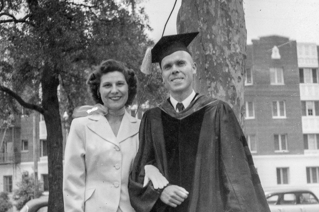 1954 — Mom with dad at his graduation from University of Southern California School of Medicine