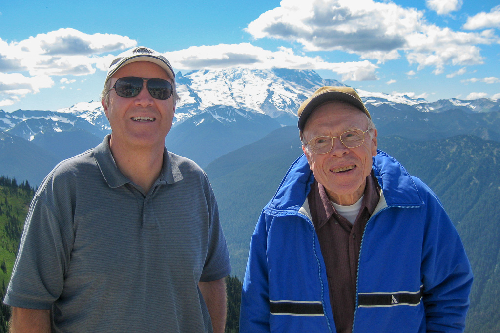 2011 — Pat and Dad at Crystal Mountain overlooking Mt. Rainier