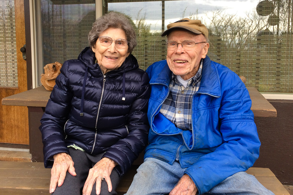 2017 — Mom and Dad in their backyard