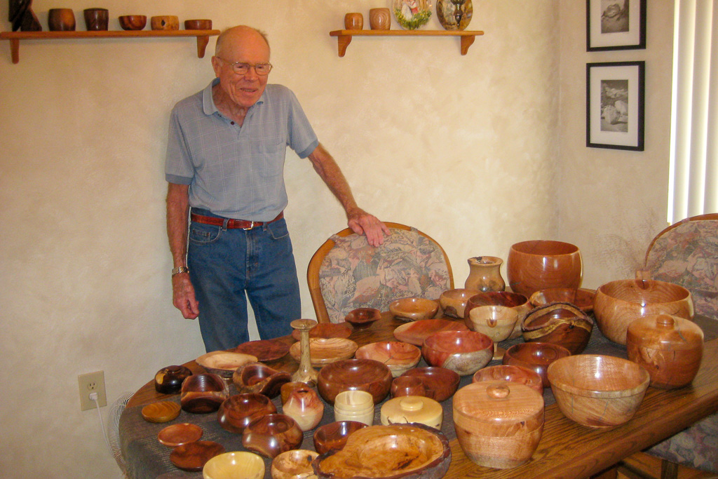 2012 — Dad with a sample of his bowls!