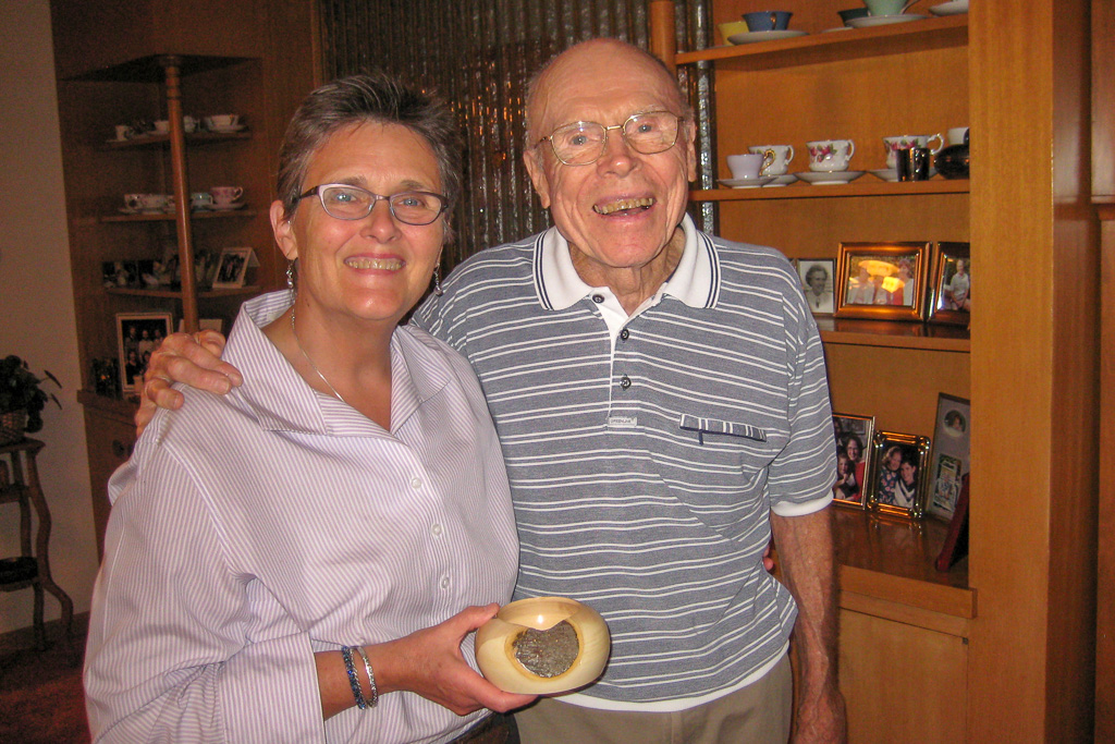 2012 — Clare and Dad and a "heart" bowl