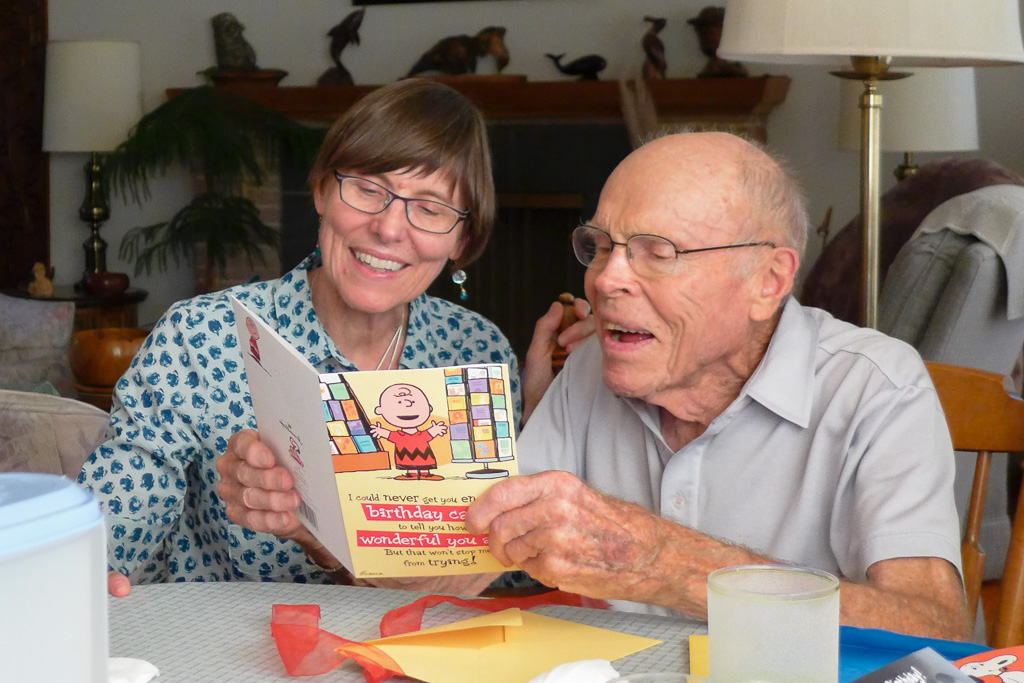 2016 — Mary and Dad celebrating Dad's birthday