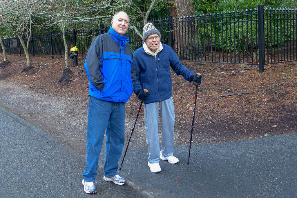 2016 — Pat and Dad Christmas walk on 8th NW