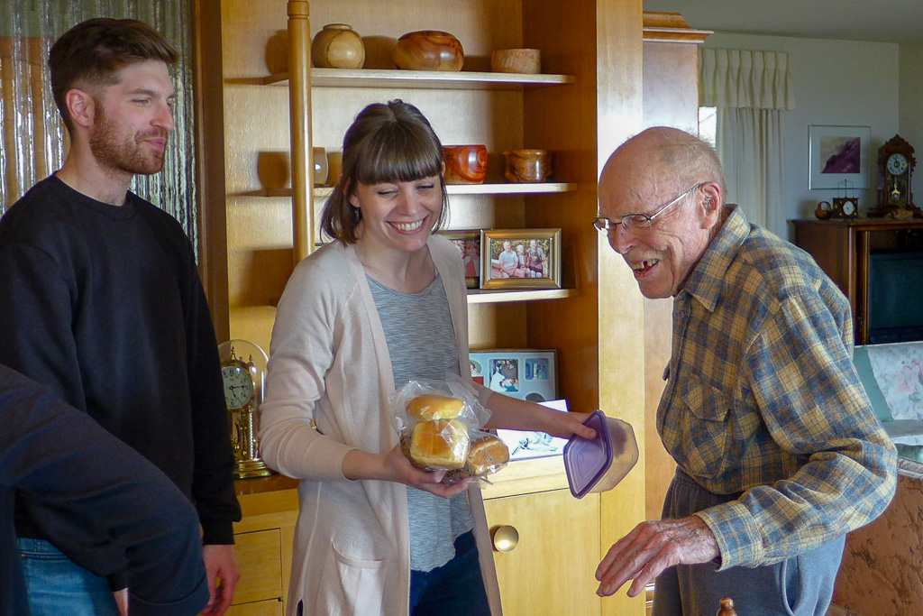 2018 — Kevin, Katie and Dad on Easter