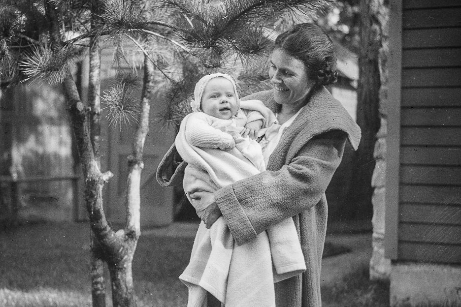 1925 — Dad with his mother, Mary Closson Gamble